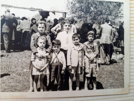 Βραχοπαναγίτσα 1965. Ντίνα Κορμά, Διαμαντής Κωνσταντακόπουλος Ντίνα, Γιώργος, Δημήτρης, Ευσταθία και Βασίλης
